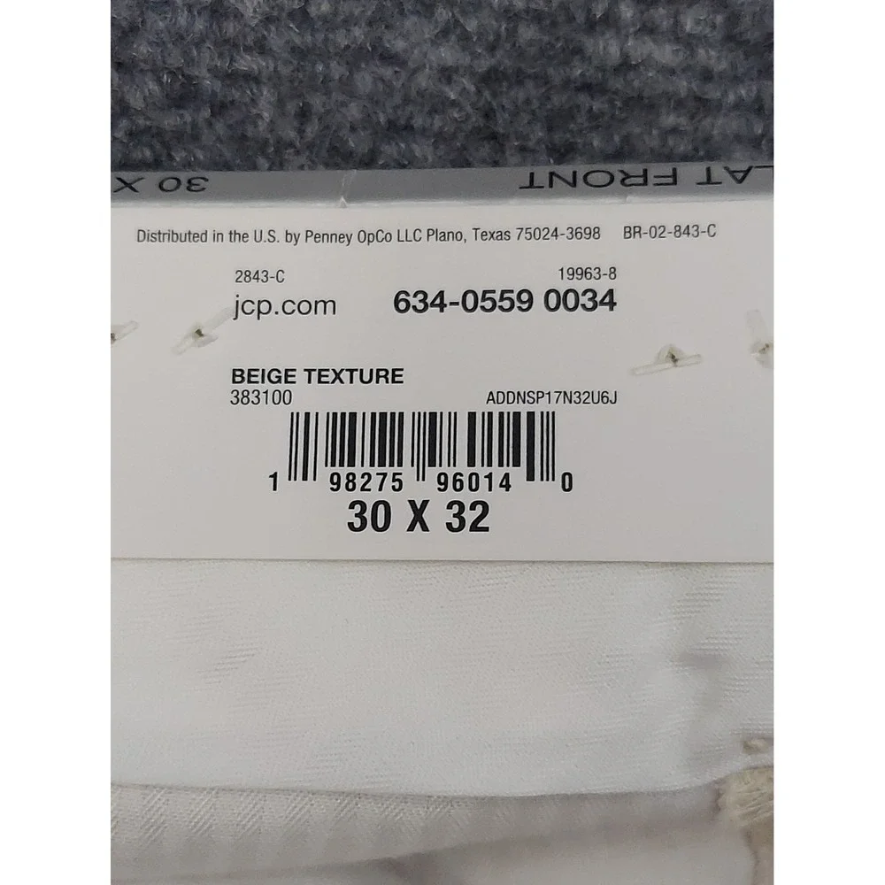 J Ferrar Linen Blend Pants Men 30x32 Beige Textured Trouser Dress Flat Front New